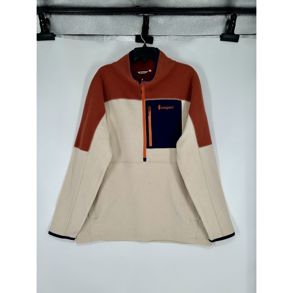 Cotopaxi Abrazo Fleece Jacket Men 2XL Half 1/2 Zip Pullover Sweater Cream Orange